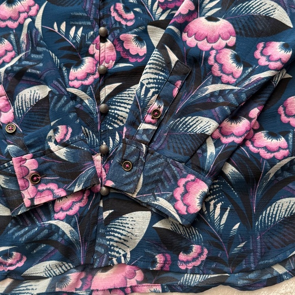 Anthropologie Long Sleeve Floral Sheer Blouse - Picture 2 of 11